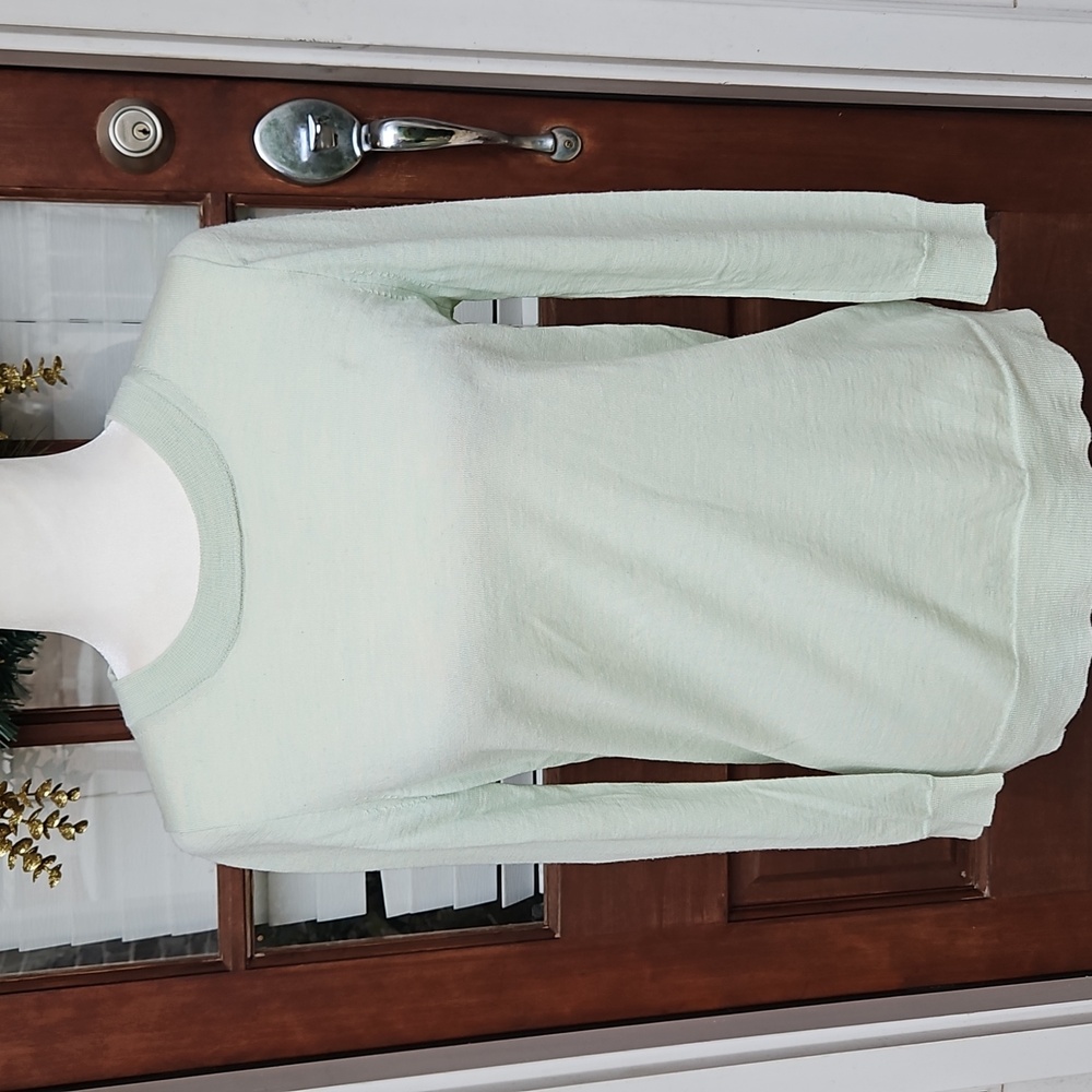J. Crew Pale Light Green 100% Merino Wool Sweater - Picture 2 of 5